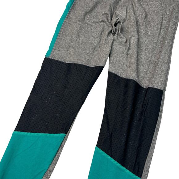 PINK Victorias Secret Yoga Leggings Colorblock Mesh Gray/Teal Green Womens Small - Picture 5 of 6